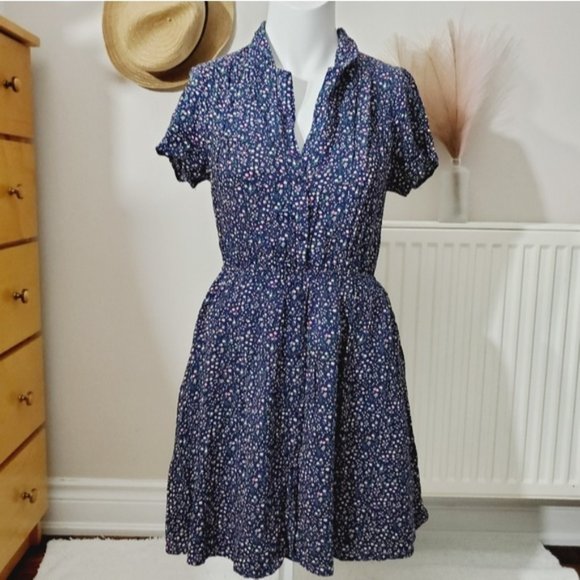 MONTEAU Los Angeles- Vintage Style Collar Button Down Dress - Picture 1 of 12